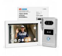 OBO HANDS 2 fils Tuya Sonnette de porte Wi-Fi,Transmission Vidéo et Audio 2 MP, Dverrouillage de Carte RDID, Vision Nocturne à 120° et Installation Facile, 1 Familiale
