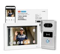 OBO HANDS Visiophone Filaire 2 Fils avec Écran 7", Interphone Vidéo | Caméra Extérieure IP55, Vision Nocturne IR, Audio Bidirectionnel, Commande Serrure Électrique pour Maison et Portail