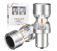 OBOLED BAU15S LED Ampoule CANBUS Sans Erreur Extrêmement Brillant PY21W 7507 1056 avec Ventilateur Voiture LED Clignotants Feu Anti-Hyper Flash Jaune Ambre 12V 2Pcs