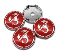 OBong 4 Pièces Voiture Cache-moyeux Cache Moyeu Compatible avec pour Fiat Punto Abarth 124 125 500 595 696 Stilo Ducato 50mm 60mm Enjoliveur Capuchon Central,E-60mm