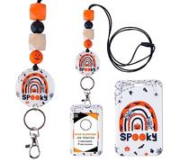 Obookey Lanière bohème pour femme - Joli porte-badge avec cordon pour clés - Cordon détachable en silicone avec perles pour enseignant, infirmière, étudiant (style 5)