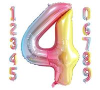 Oboteny Ballons Anniversaire 4 Ans, 40"(101cm) Ballons de Baudruche, Ballons D'animaux, Ballon Helium, Decoration Anniversaire, Ballon Numéroté 4