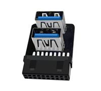 Obotsnoi Adaptateur 19 broches vers double USB 3.0 femelle pour un transfert rapide et une connexion à plusieurs périphériques - Double adaptateur USB