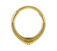 Obotsnoi Anneaux de nez sophistiqués à charnière pour septum, boucles d'oreilles en forme de fleur, finition dorée pour les amateurs de piercing. Bijoux tendance, 8mm, Comme décrit, Comme décrit.