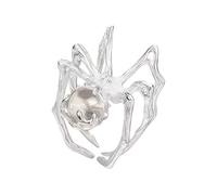 Obotsnoi Bague réglable en forme d'araignées en pierre de lune pour femme, style punk, alliage robuste, design gothique, bijoux minimalistes sombres, Moyen, Comme décrit, Comme décrit.