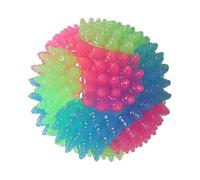 Obotsnoi Balle colorée pour animal de compagnie avec lumière clignotante pour intérieur ou extérieur, activité nocturne, balle rebondissante pour chien, jouet à mâcher sûr