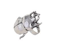 Obotsnoi Bijoux tendance inspirés de la nature en forme de cigale - Ajustement confortable - Bague réglable en alliage robuste - Unisexe - Idée cadeau unique, Silver, Comme décrit, Comme décrit.