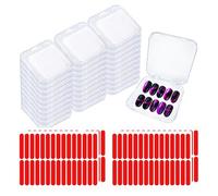 Obotsnoi Boîte De Rangement Transparente pour Ongles Conteneur Empilable Anti-poussière Comprenant du Ruban Adhésif Double Face Un Affichage Créatif Conteneur De Stockage Professionnel Nail Art