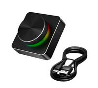 Obotsnoi Bouton de contrôle du volume USB, contrôleur multimédia programmable en alliage d'aluminium avec LED pour PC, ordinateur portable, production musicale, bouton de couleur en aluminium