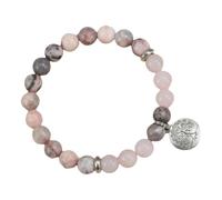 Obotsnoi Bracelet arbre en pierre naturelle avec puissance de récupération naturelle, étirement, réflexion, essentiel permanent artisanal, chaîne de cheville rose équidente