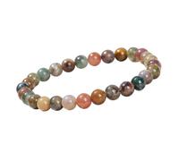 Obotsnoi Bracelet réglable fabriqué à la main en perles d'agate rondes naturelles avec texture lisse pour une tenue quotidienne, 8mm, Comme décrit