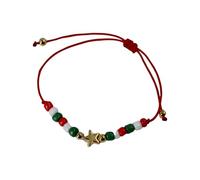 Obotsnoi Bracelet tressé en perles avec étoile scintillante - Convient pour une tenue quotidienne assortie - Accessoire de superposition - Perles en forme d'étoile, One Size, Comme décrit