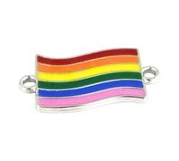 Obotsnoi Breloque en alliage arc-en-ciel avec double trou de connexion pour la fabrication de bijoux, 5 pieces, Comme décrit, Comme décrit.