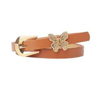 Obotsnoi Ceinture en cuir synthétique pour femme - Détails papillon dorés - Ornement de taille élégant - Sangle de robe pour le style de robe - Ceinture multifonctionnelle à la mode, D, taille unique