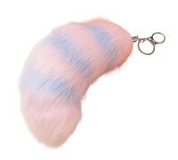 Obotsnoi Chaîne délicate en forme de queue de renard avec porte-clés en tissu peluche de qualité supérieure - Breloque de sac tendance idéale pour offrir un porte-clés souple, Article 11, taille