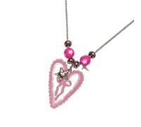 Obotsnoi Collier créatif avec pendentif en forme de cœur et nœud en acrylique délicat pour un usage quotidien, One Size, Comme décrit, Comme décrit.