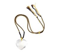 Obotsnoi Collier d'amour en cristal raffiné avec un pendentif en forme de cœur lisse, idéal comme cadeau attentionné, collier avec pendentif en cristal naturel