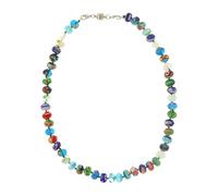 Obotsnoi Collier de perles de verre Millefioris fabriqué à la main - Accessoire de bijoux italiens pour femme élégant - Opale - Accessoires de perles en verre de Muranos - Cadeau, taille unique