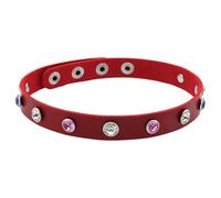 Obotsnoi Collier élégant en cuir synthétique avec strass contrastés, accessoire pour un usage quotidien, fête, collier punk polyvalent, One Size, Comme décrit, Comme décrit.