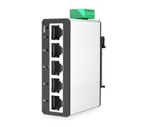 Obotsnoi Commutateurs Ethernet Gigabit Industriels Miniatures À 5 Ports sur Rails en Alliage D'aluminium Pas d'alimentation Protections IP40 De Données À Vitesse Rapide Commutateurs