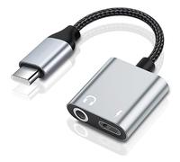 Obotsnoi Convertisseur de casque léger à double fonction de type C vers 3,5 mm qui améliore la durabilité de la connexion de l'appareil. Adaptateur de charge USB C