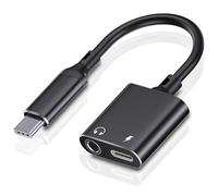 Obotsnoi Convertisseur de casque léger à double fonction de type C vers 3,5 mm qui améliore la durabilité de la connexion de l'appareil. Adaptateur de charge USB C