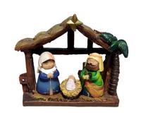 Obotsnoi Crèche de Noël - Décoration de table en résine - Statue de crèche de la Sainte Famille - Figurines pour fêtes de fin d'année, crèche de Noël - Coffret cadeau