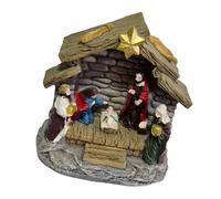 Obotsnoi Crèche de Noël - Décoration de table en résine - Statue de crèche de la Sainte Famille - Figurines pour fêtes de fin d'année, crèche de Noël - Coffret cadeau