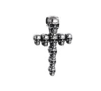 Obotsnoi Dark Styles Collier en alliage avec pendentif en forme de tête de mort et croix Style gothique Unique Cadeau pour Halloween et Rock Chaîne réglable, taille unique, Comme décrit, Comme décrit.