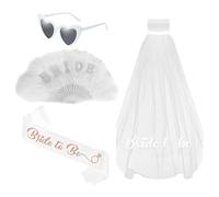 Obotsnoi Écharpe de voile de mariée avec des nuances délicates et élégantes avec perles pour future mariée, accessoire photo de mariage, cadeaux de demoiselles d'honneur