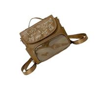 Obotsnoi Élégant sac à bandoulière transparent pour badges de collection, sac à bandoulière unisexe tendance avec sac à bandoulière réglable et pratique pour la culture d'anime, marron, One Size