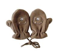 Obotsnoi Gants d'hiver réglables pour enfants de 1 à 12 ans, moufles thermiques coupe-vent avec doublure respirante pour temps froid, gants pour tout-petits, kaki, S for 1 to 5T