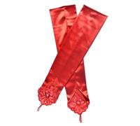 Obotsnoi Gants longs en dentelle satinée élégants pour femme, parfaits pour les mariages, les fêtes et les événements formels, accessoires de costume des années 1920, Style R, Size reference picture