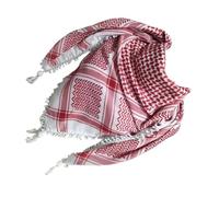 Obotsnoi Grande écharpe tactique Shemagh Désert Tête Cou Arabe Foulard Facile à utiliser Foulard Multifonctionnel pour Homme Mode Shemagh Écharpe Arabe Foulard Respirant, Bébés rouges et blancs
