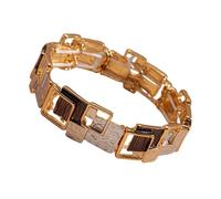 Obotsnoi Lien puzzle carré élastique en métal anti-ternissement bijoux réglable pour les tenues quotidiennes et cadeau finition métallique élastique, One Size, Comme décrit