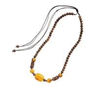 Obotsnoi Long pendentif en bois style chinois rétro pour femme, One Size, Comme décrit, Comme décrit.