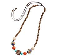 Obotsnoi Long pendentif en bois style chinois rétro pour femme, One Size, Comme décrit, Comme décrit.