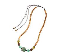 Obotsnoi Long pendentif en bois style chinois rétro pour femme, One Size, Comme décrit, Produit conforme à la description.