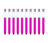Obotsnoi Lot de 10 stylos à bille multicolores rétractables 4 en 1 pour l'apprentissage scolaire et l'efficacité du travail