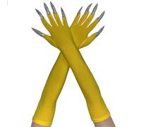 Obotsnoi Lot de 2 longues moufles effrayantes pour divers costumes - Unisexe - Pour Halloween, Jaune B, taille unique