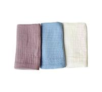 Obotsnoi Lot de 3 serviettes de bain pour nouveau-nés en coton naturel Mouchoir Délicat Bébé Bouche Chiffon Respirant Accessoires de bain pour bébé