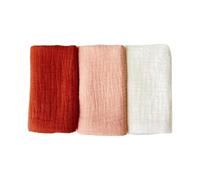 Obotsnoi Lot de 3 serviettes de bain pour nouveau-nés en coton naturel Mouchoir Délicat Bébé Bouche Chiffon Respirant Accessoires de bain pour bébé