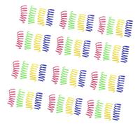 Obotsnoi Lot de 48 jouets colorés à ressort pour chats interactifs mordant sans bruit Jauges interactives Jouet à ressort pour chats