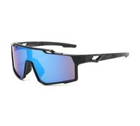 Obotsnoi Lunettes de sport unisexes avec corps ergonomique pour un port confortable de conduite, course à pied, baseball, accessoires légers et ergonomiques, Cadre noir bleu glacier