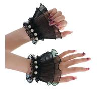 Obotsnoi Manchons de bras élastiques en dentelle avec perles décoratives, ongles professionnels, accessoires de photographie d'artiste, Noir , taille unique
