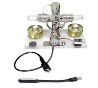 Obotsnoi Modèle De Moteur À Combustion Externe À Double Piston en Métal avec Outil d'apprentissage Tige Générateur pour Les Étudiants Outil d'apprentissage