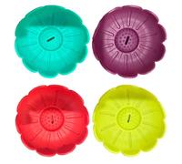 Obotsnoi Nondrip Lot de 1/4 supports de crème glacée en silicone pour tout-petits Anti-déversement Poignée ergonomique en silicone avec paille