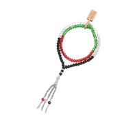 Obotsnoi Perle en verre réglable pour fête du Ramadan - Chaîne de main avec perles de cristal multicolores - Perle en verre du Ramadan, One Size, Comme décrit