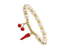 Obotsnoi Perles délicates en forme de fruits confortables et élastiques pour poignet - Texture cuivre - Convient pour les chercheurs individuels - Perles colorées, One Size, Comme décrit