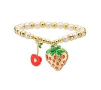 Obotsnoi Perles délicates en forme de fruits confortables et élastiques pour poignet - Texture cuivre - Convient pour les chercheurs individuels - Perles colorées, One Size, Comme décrit